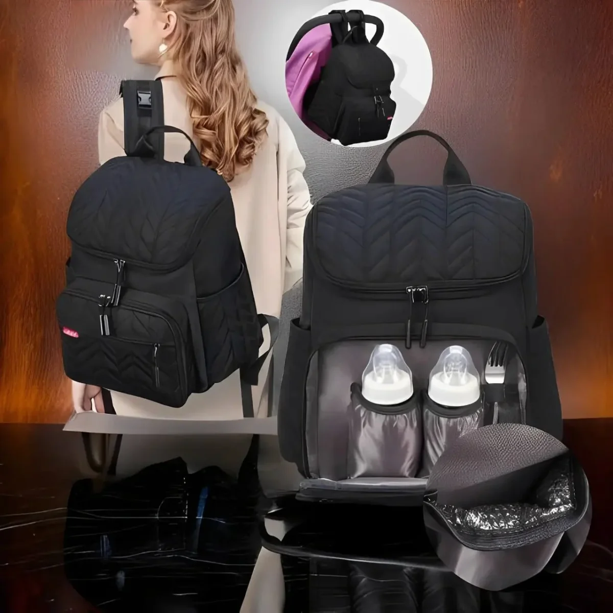 SAC À LANGER À DOS | BLACKEY™ - Boutique Bébé en Ligne : Soins, Jouets et Articles Maison Dr. Docteur | Kit de Docteur pour Enfants | B. jouets – MaisonBattat