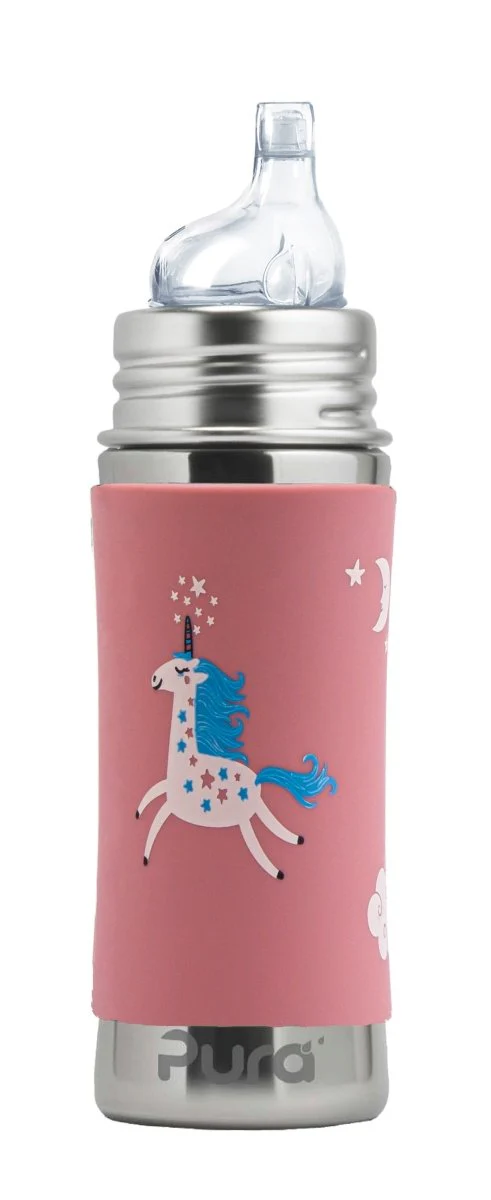Pura Bouteille inoxydable Ml bec siliconetétine bouchon voyage silicone forme licorne E-shop mondial Produits durables modernes accessibles