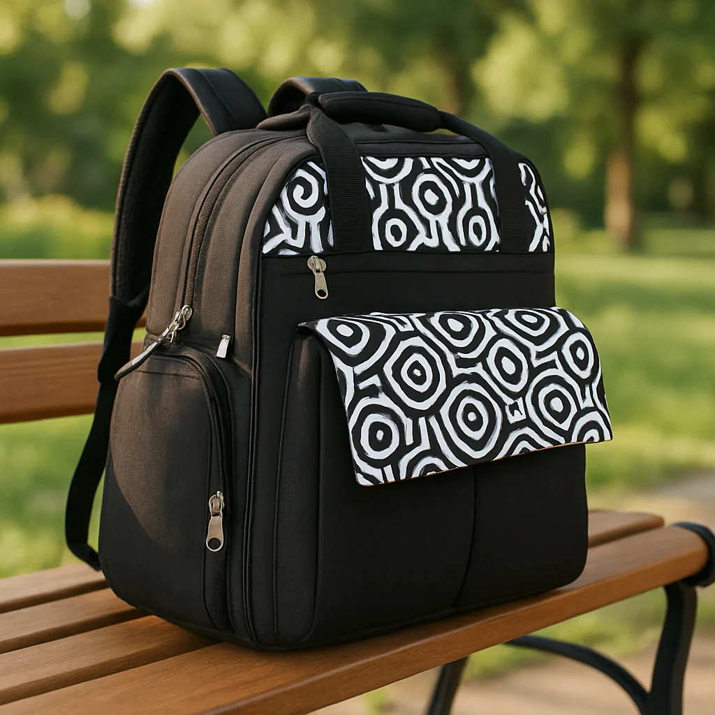 Sac à langer noir | noir et pratique - Boutique Bébé en Ligne : Soins, Jouets et Articles Maison - {'count': 1, 'name': 'poussette'}