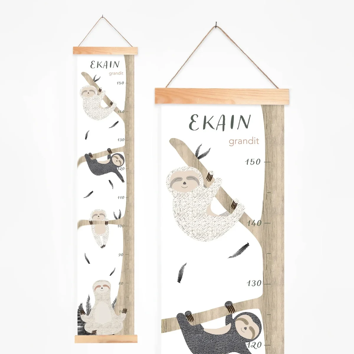 Toise enfant personnalisée et ligne ses adorables paresseux - Boutique Bébé en Ligne : Soins, Jouets et Articles Maison