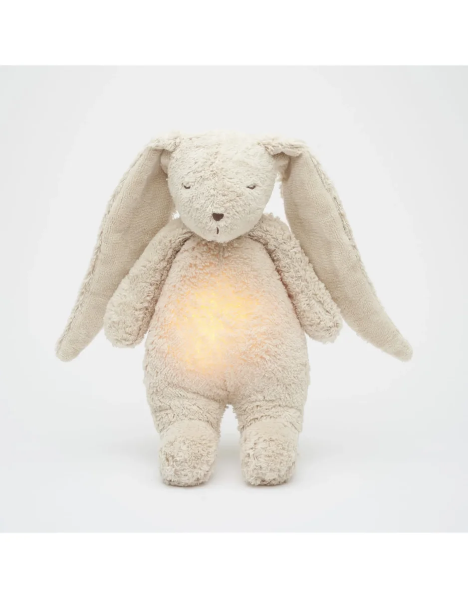 Peluche Sonore Coton Biologique Veilleuse Lapin Sable Moonie Boutique Maman Bébé Produits Essentiels Quotidien