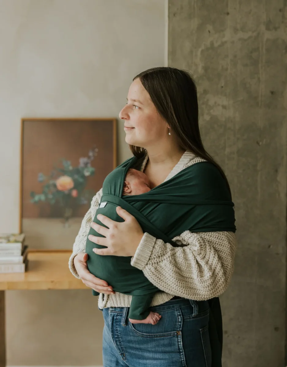 Écharpe de portage en bambou - Vert collégial - Zak & Zoé - Boutique Maman & Bébé – Produits Essentiels PAGNE au Quotidien