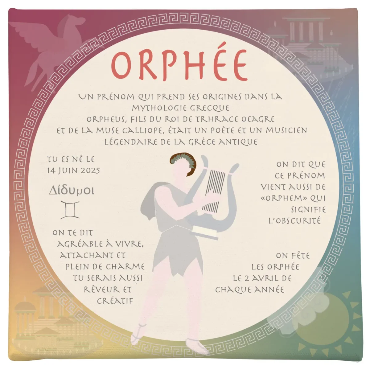 Toile personnalisée prénom inspiré de la mythologie grecque - Boutique Bébé en Ligne : Soins, Jouets et Articles Maison - {'count': 2, 'name': 'mural'}