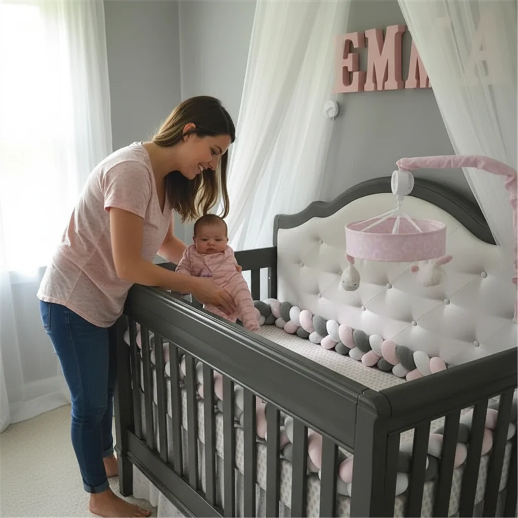 Tresse de lit| Rose Gris Blanc - Boutique Maman & Bébé – Produits Essentiels au Quotidien - tressage tresse rose amp bébé produit