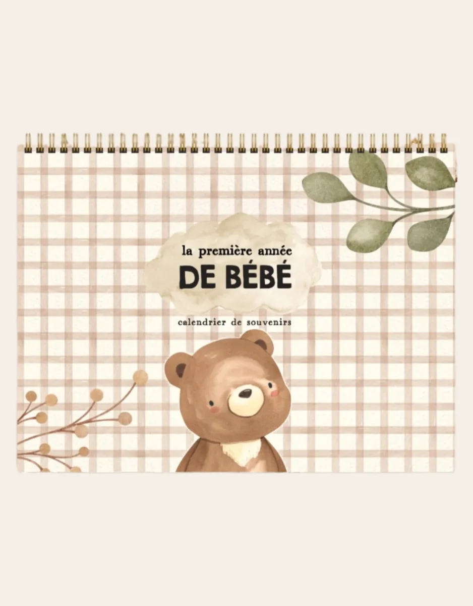 Calendriers de première année de bébé – Petit ourson - Rainbows & Lollipops - Boutique Maman & Bébé – Produits Essentiels au Quotidien Affiche Mes Premières Fois à tamponner + Tampon Dateur + Baguettes de  Suspension - Ourson - Beige - 39.99€ - Kiabi