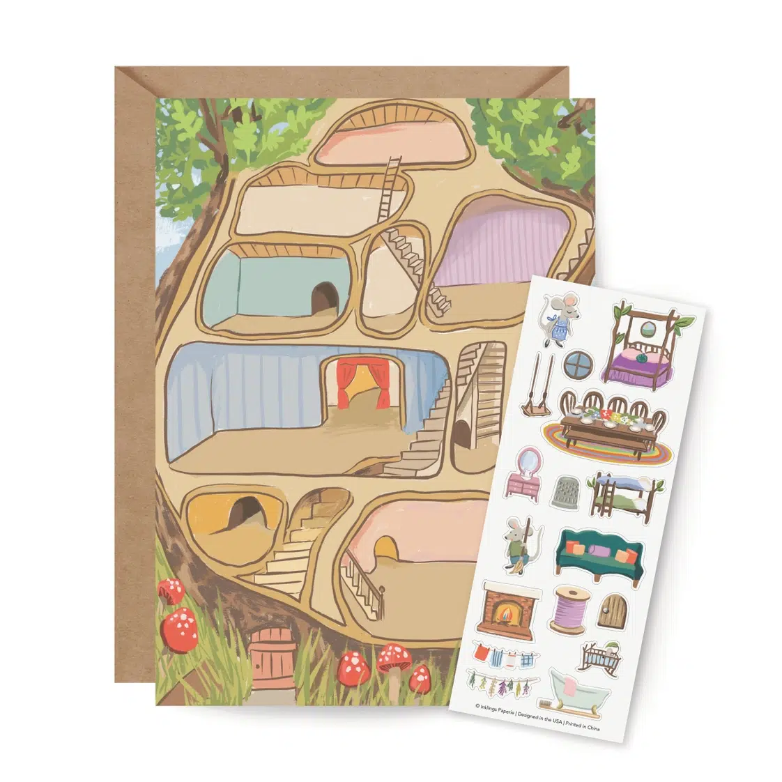 Carte Maison de Souris à Décorer - Organisation de la maison avec des solutions de rangement - Cuisine