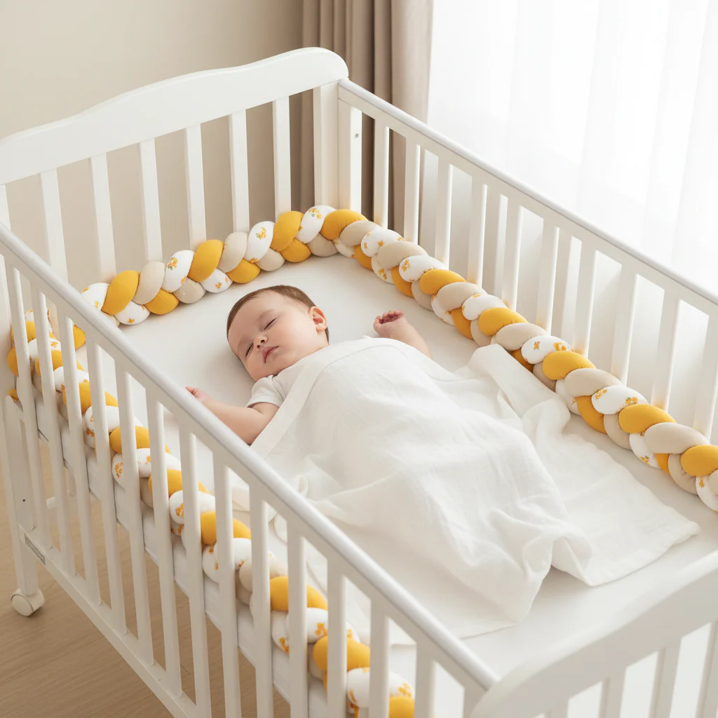 Tresse de lit bébé coton 190cm | Cocon Protect - Boutique Maman & Bébé – Produits Essentiels au Quotidien Tresse tour de lit bebe – Tresse & Cocon