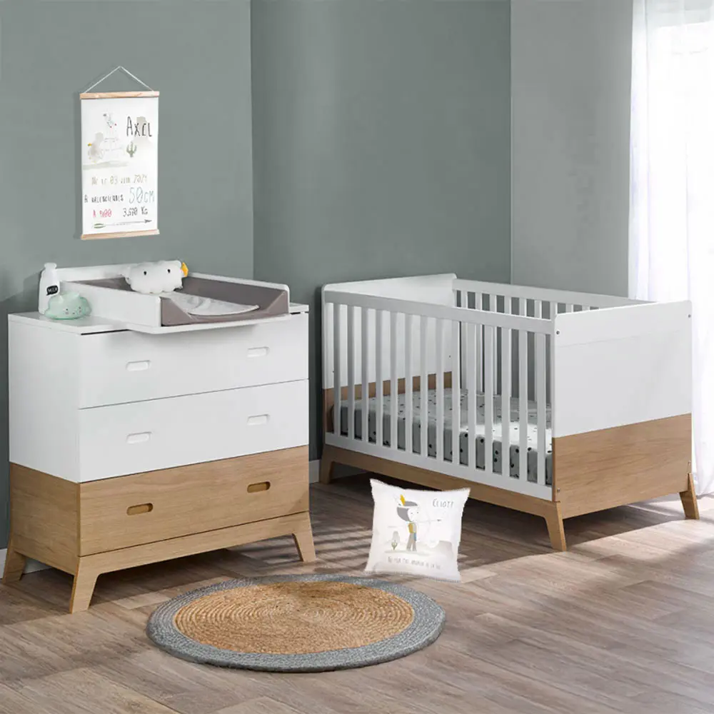 Chambre bébé essentielle NORVEGE avec lit 70x140cm - Boutique Bébé en Ligne : Soins, Jouets et Articles Maison Lit cabane Quiberon | Cabania