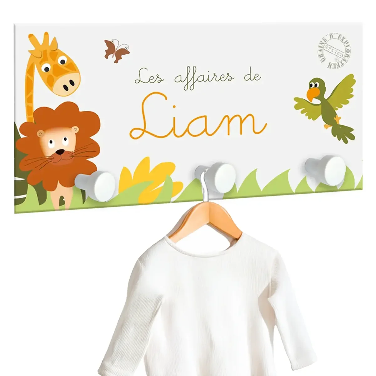 Grand portemanteau girafe et ses amis - Boutique Bébé en Ligne : Soins, Jouets et Articles Maison - {'count': 1, 'name': 'tête'}