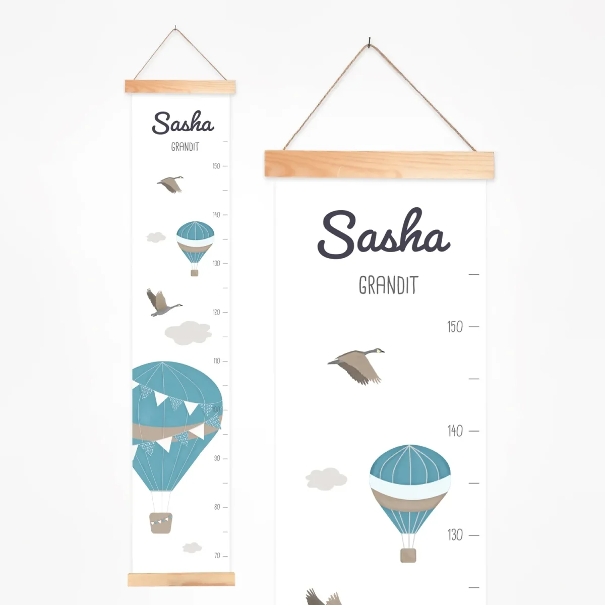 Toise bébé personnalisée montgolfières et avion - Boutique Bébé en TITS Ligne : Soins, Jouets et Articles Maison