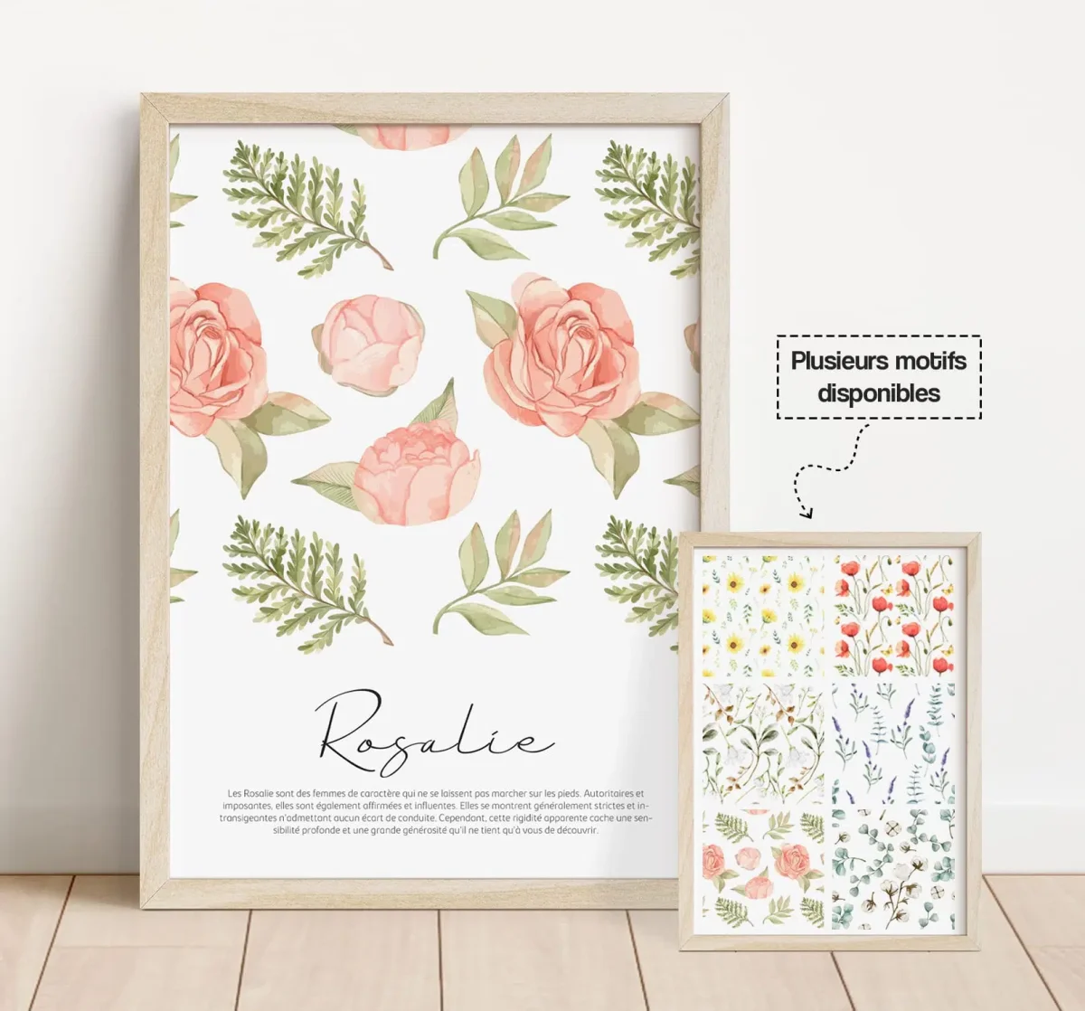 Affiche Prénom Rose – Motifs floraux en aquarelle - Accessoires pratiques maison pour un intérieur plus fonctionnel Dopamine Décor : La Couleur Thérapeutique pour votre Maison