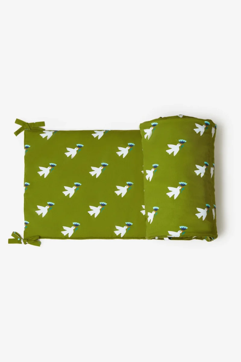 TOUR LIT COTON IMPRIMÉ OISEAUX Boutique Maman Bébé Produits Essentiels Quotidien