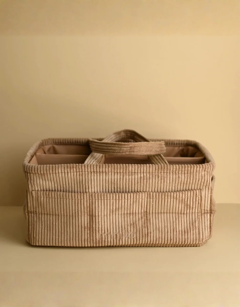Panier organisateur de couches - Amande - Minika - Boutique Couche Maman & Bébé – Produits Essentiels au Quotidien
