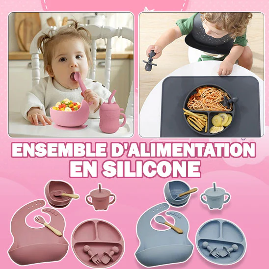 Kid' sMeal Ensemble Vaisselles Silicone Boutique Maman Bébé Produits Essentiels Quotidien