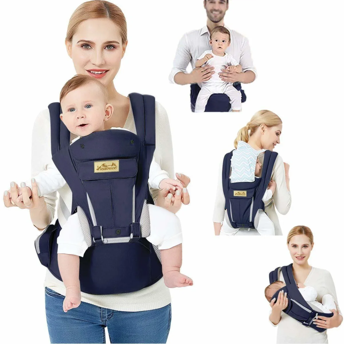 Porte bébé Ergonomique - Bleu foncé - Boutique Bébé en Ligne : Soins, Jouets et Mario Articles Maison