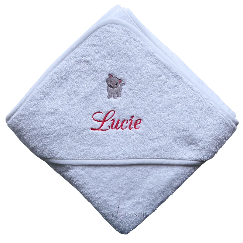 Sortie de bain personnalisée avec un prénom et un chat - Univers maison et accessoires utiles pour une vie simplifiée - {'count': 1, 'name': 'Plaque'}