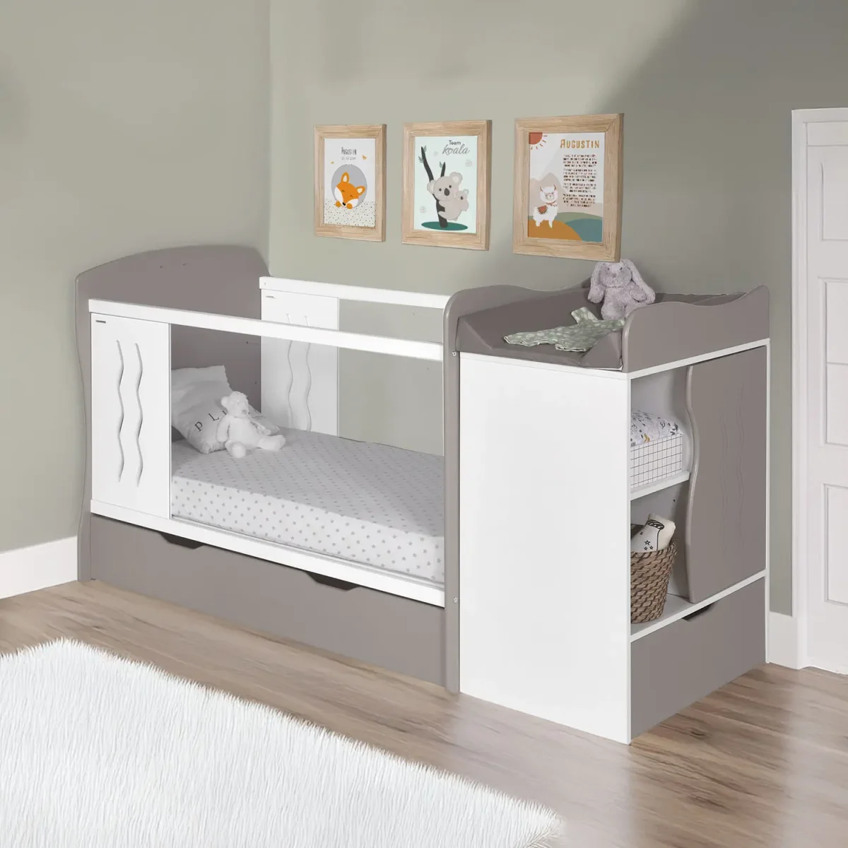 Lit bébé combiné modifiable jusqu'à 90x190cm HORIZON 70x140cm - Boutique Bébé en Ligne : Soins, Jouets et Articles Maison - avec rangement 90x190 lit 90x190 cm ligne soin jouet article