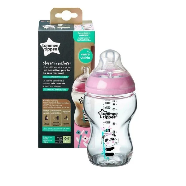 Tommee Tippee Closer To Nature Biberon Rose En Verre 0M+ 250ml - Saldi Straordinari – Offerte Speciali Disponibili Adesso - Biberon