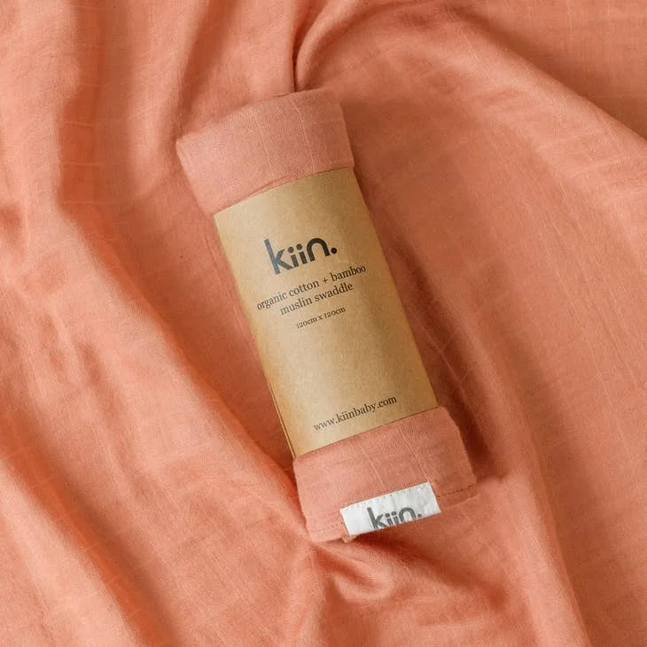 Kiin Baby Lange Mousseline Baby Muslin Swaddle Blush Boutique Bébé Ligne Soins Jouets Articles Maison