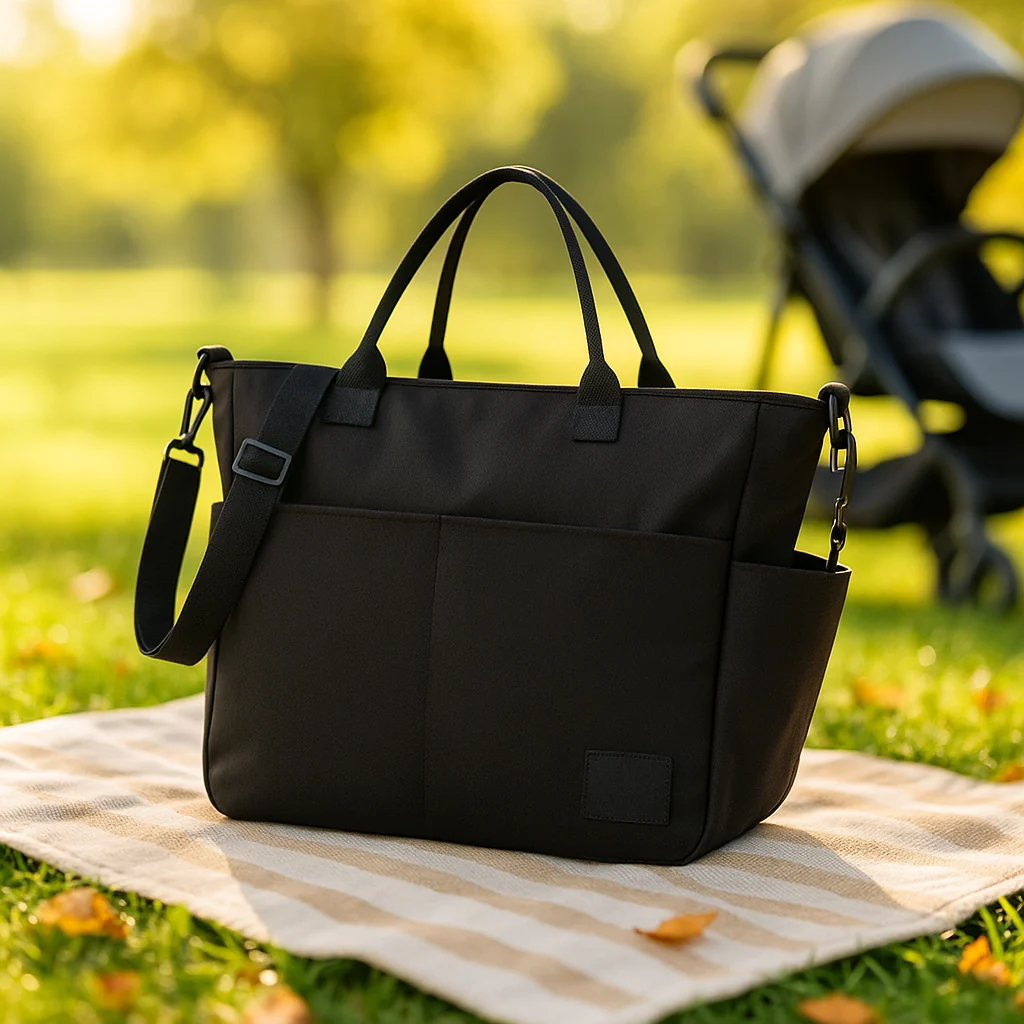 Sac noir élégance nomade Boutique Bébé Ligne Soins Jouets Articles Maison