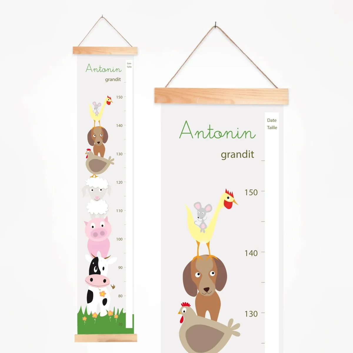 Toise enfant personnalisée colorée et ludique des animaux de la ferme - Boutique Bébé en Ligne : Soins, Jouets et Articles Maison - bébé koala animal ligne soin jouet article