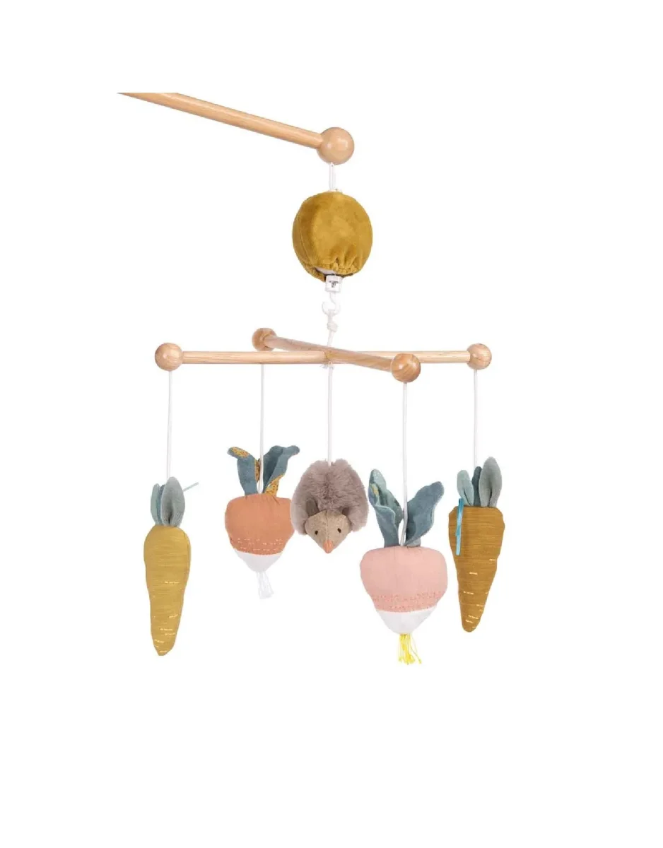 Mobile musical hérisson légumes Petits Lapins Moulin Roty Boutique Maman Bébé Produits Essentiels Quotidien