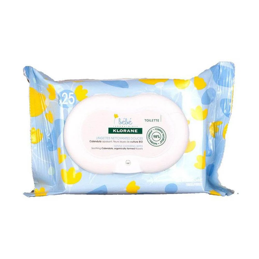 Klorane Bébé Lingettes Nettoyantes Epaisses 25 Pièces - Saldi Straordinari – Offerte Speciali Disponibili Adesso Lingettes Nettoyantes pour Bébé - KLORANE