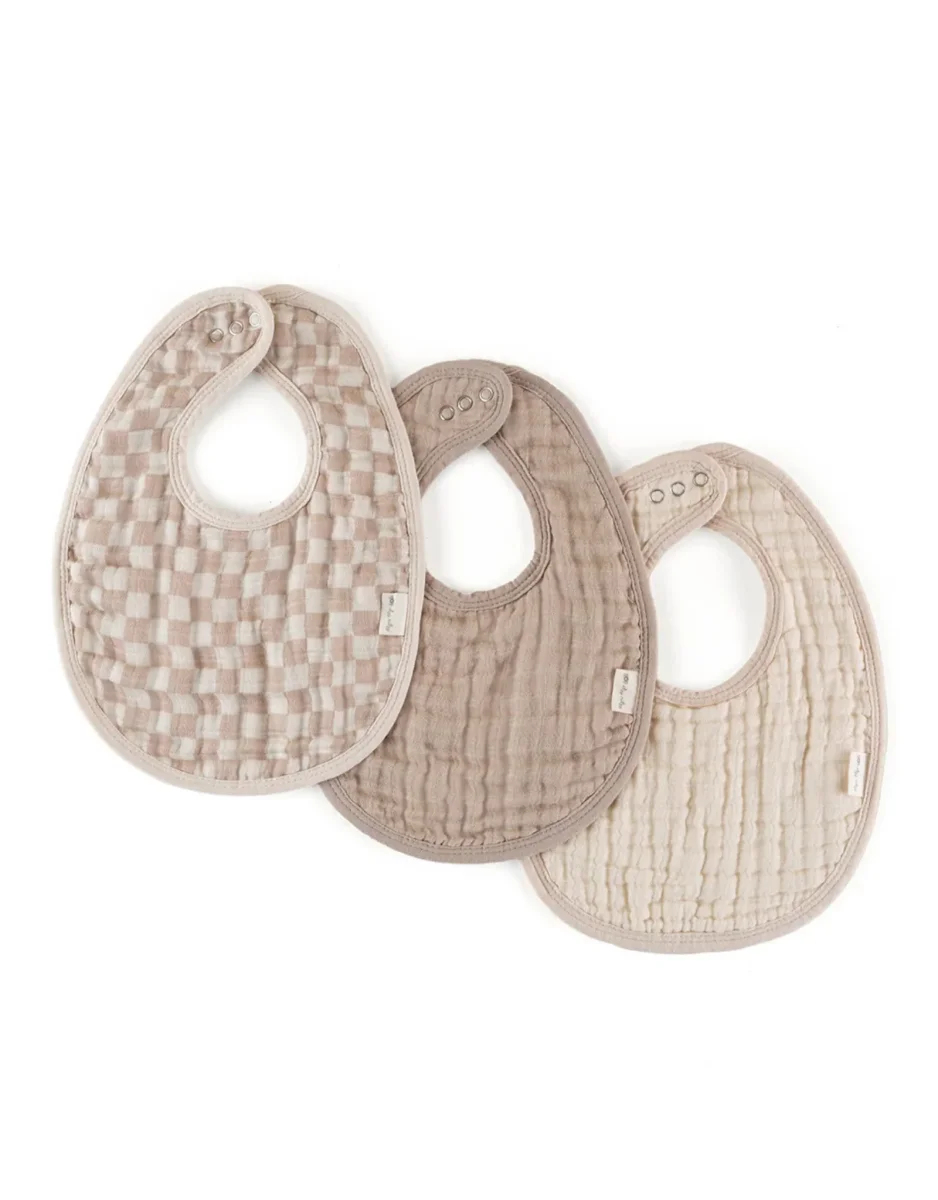 Trio de bavoirs de mousseline de coton - Itzy Bibs™ - Itzy Ritzy - Boutique Maman & Bébé – Produits Essentiels au Quotidien Bavoirs Naissance X6 -nid Dabeille 0-4m Beige/ Chocolat TROIS KILOS SEPT,  Vente en ligne de Bavoir et bandana | Bébé 9