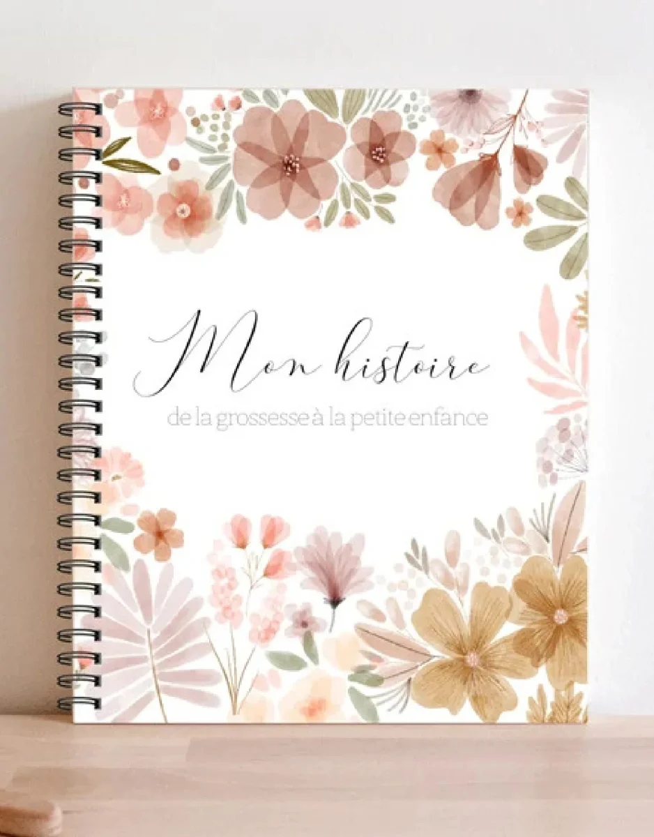 Livre de grossesse-bébé et petite enfance - Fleurs aquarelle - Rainbows Mémoire & Lollipops - Boutique Maman & Bébé – Produits Essentiels au Quotidien