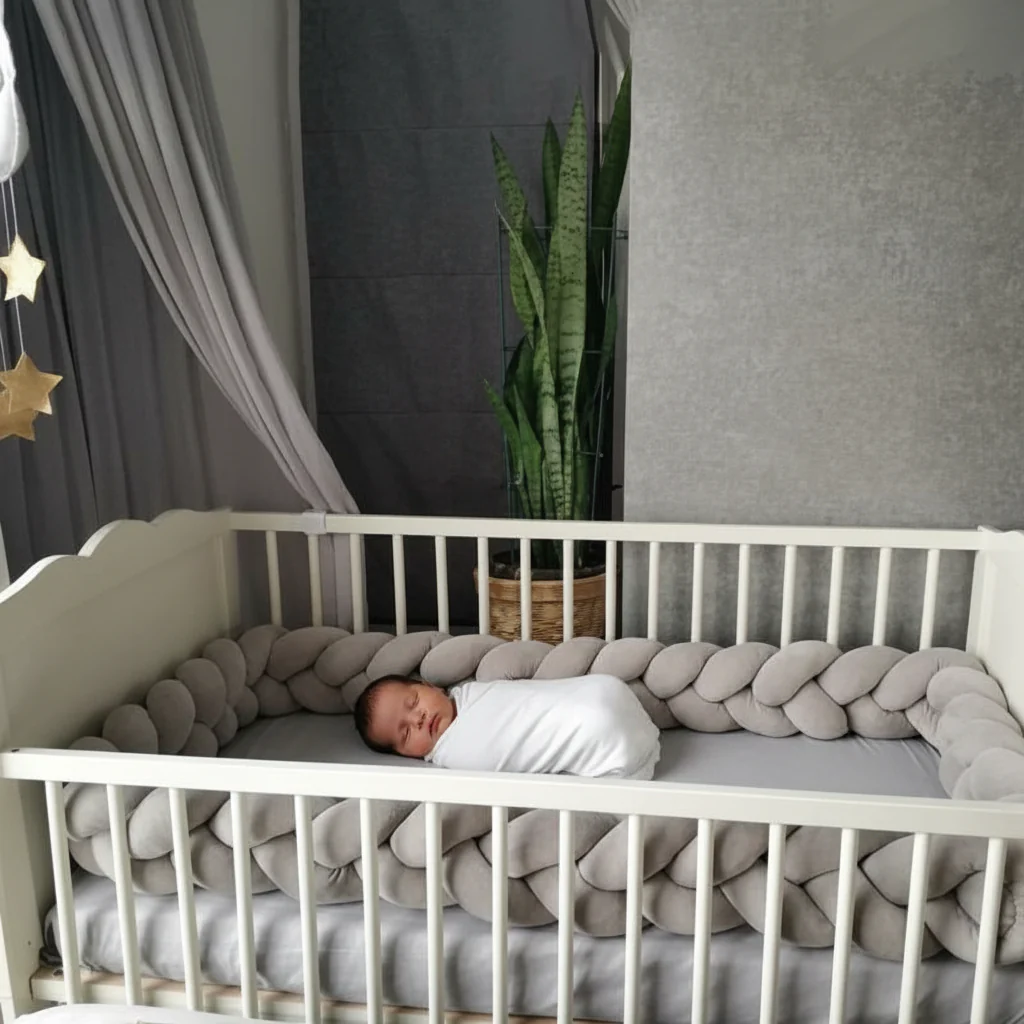 Tour de lit bébé tressé Grisou - Boutique Maman & Bébé – Produits Essentiels au Quotidien - Lit modulable