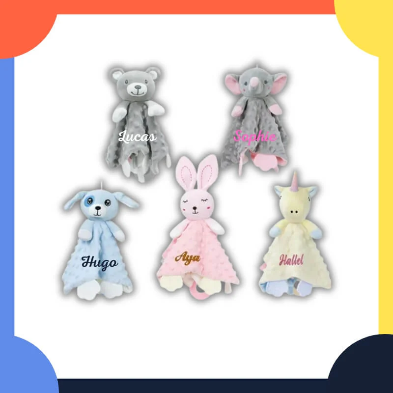 Doudou personnalisé | Multi-sensoriel & Évolutif - Boutique Bébé en Ligne : Soins, Jouets et Articles Maison - {'count': 2, 'name': 'sensorielles'}
