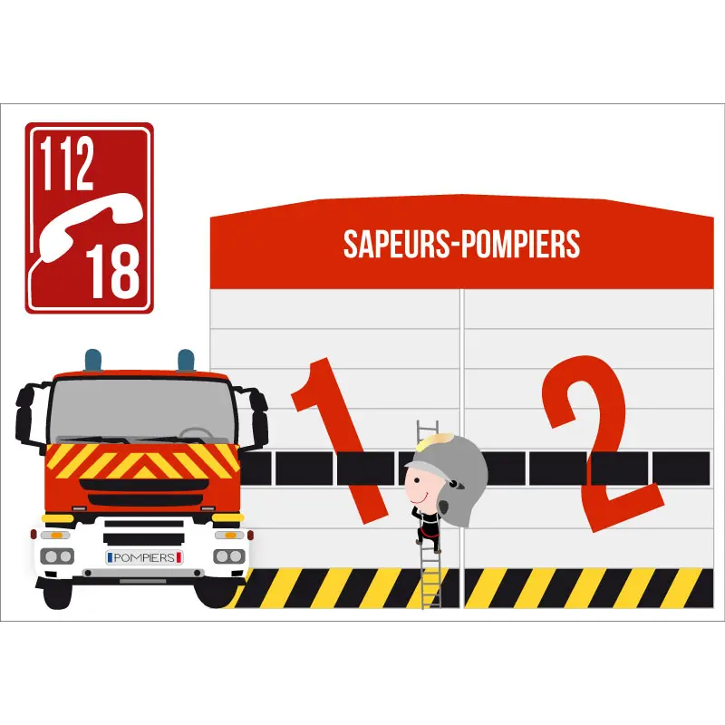 Sticker caserne de pompiers - Boutique Bébé en Ligne : Soins, Jouets et Articles Maison - Tender leaf