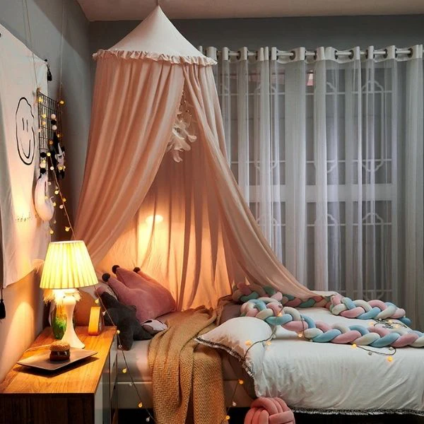 Ciel de lit rose-champagne - Boutique Maman & Bébé – Produits Essentiels au Quotidien - chambre bébé fille ciel lit rose - champagne amp bébé produit