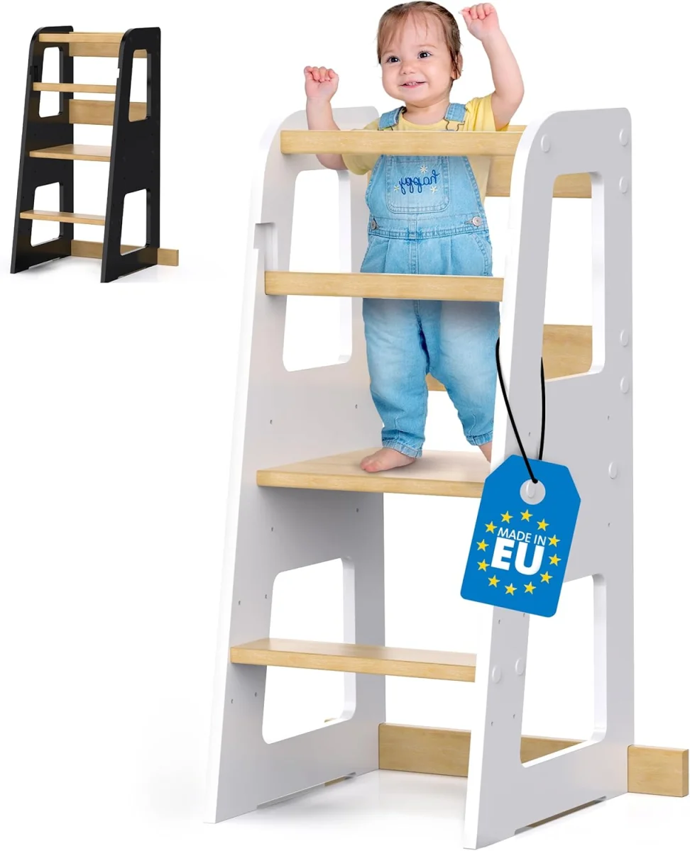 Tour d’observation Montessori Schwanfeld® en bois massif anti-basculement - Vins Rouges Harmonieux pour Chaque Occasion - {'count': 3, 'name': 'Naturel'}