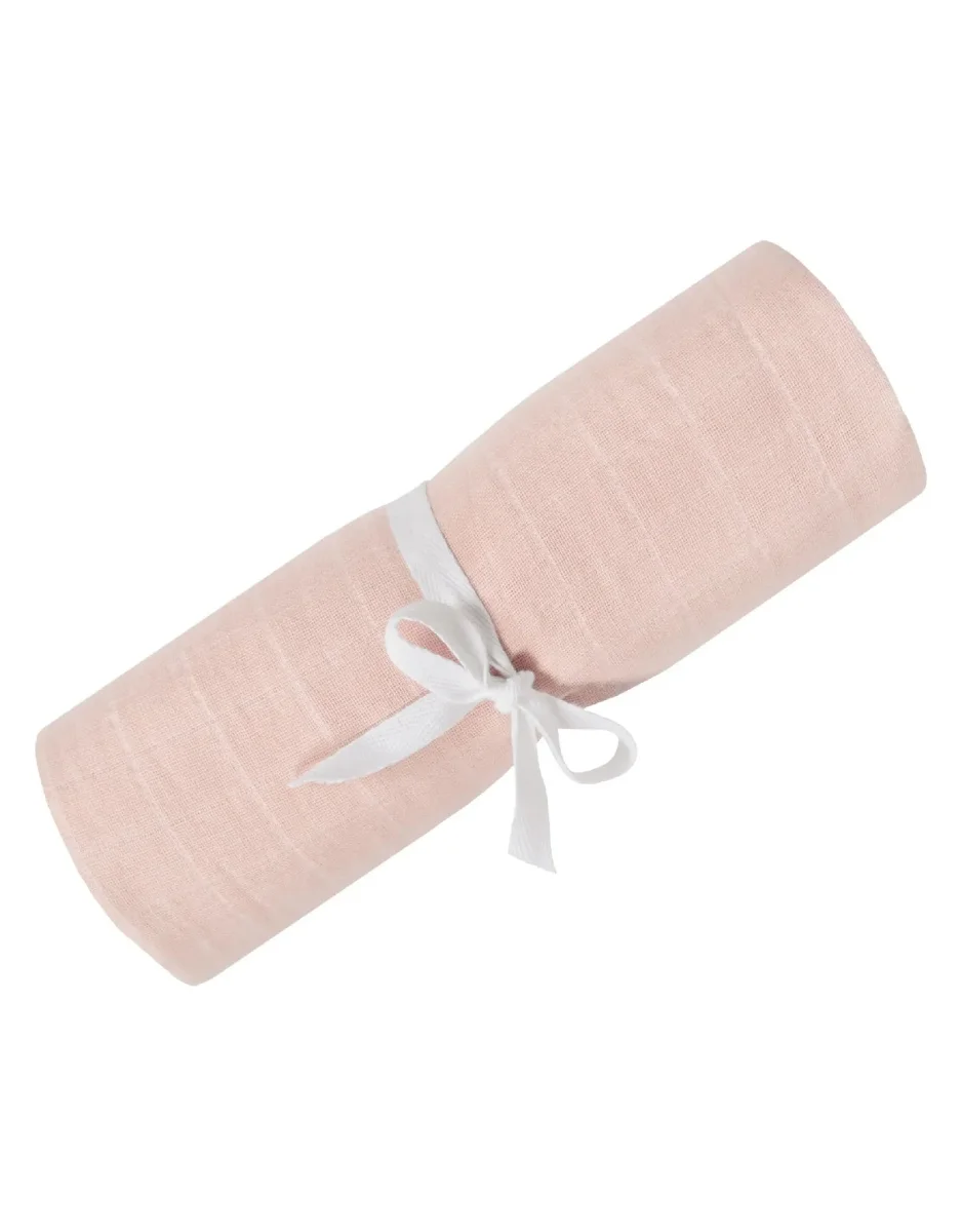 Couverture mousseline de coton - beige Uni rose- Perlimpinpin - Boutique Maman & Bébé – Produits Essentiels au Quotidien