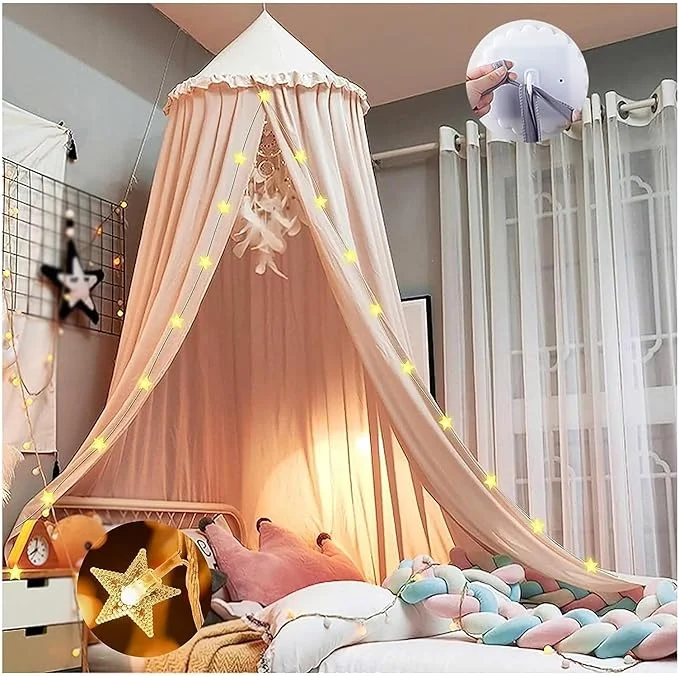 Ciel de lit rose - Boutique Maman & Bébé – Produits Essentiels au Quotidien Ciel de Lit Bébé | Rose Bonbon Pastel | Univers Ciel de Lit