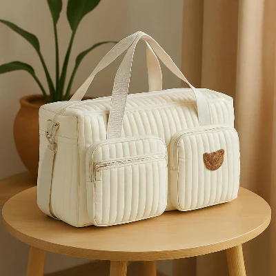 Sac a langer ourson | matelassé- Récré Grande capacité - Boutique Bébé en Ligne : Soins, Jouets et Articles Maison