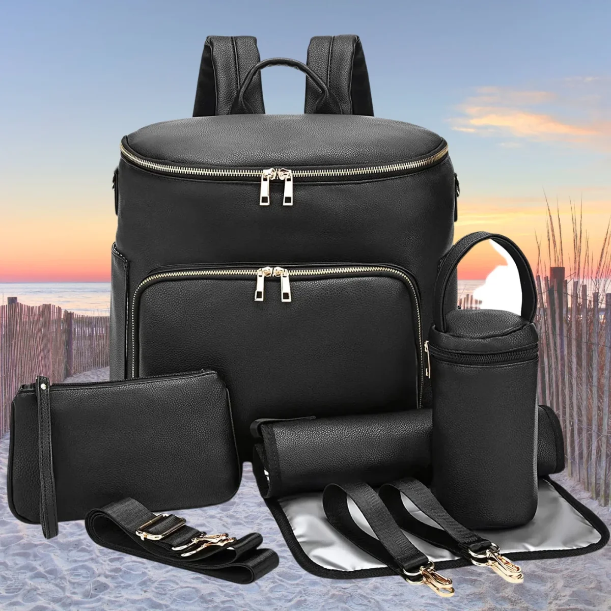 Sac à langer cuir | maman élégante - Boutique Bébé en Ligne : Soins, Jouets et Articles Maison - poupon sac langer cuir maman ligne soin jouet article