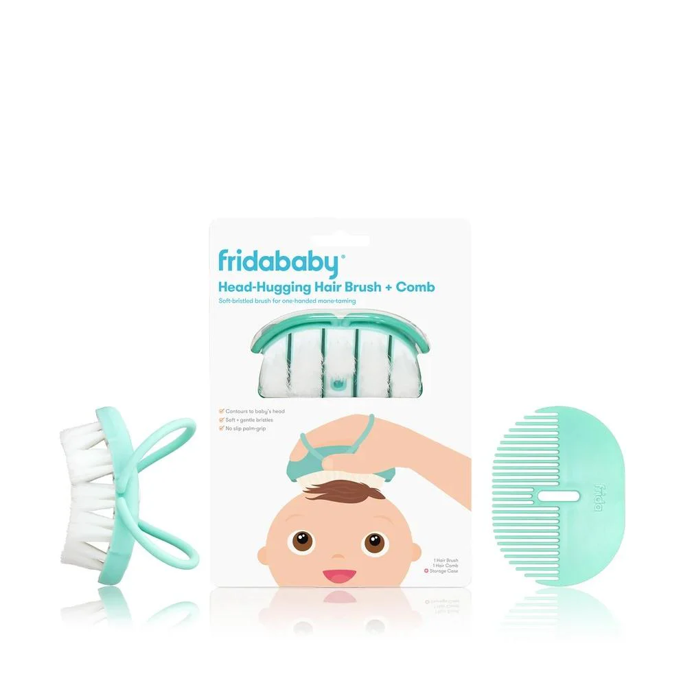 Fridababy - Ensemble de Brosse et Peigne||Fridababy - Head-Hugging Hair Brush + Comb - Boutique Bébé en Ligne : Soins, Jouets et Articles Maison - {'count': 4, 'name': 'Fridababy'}