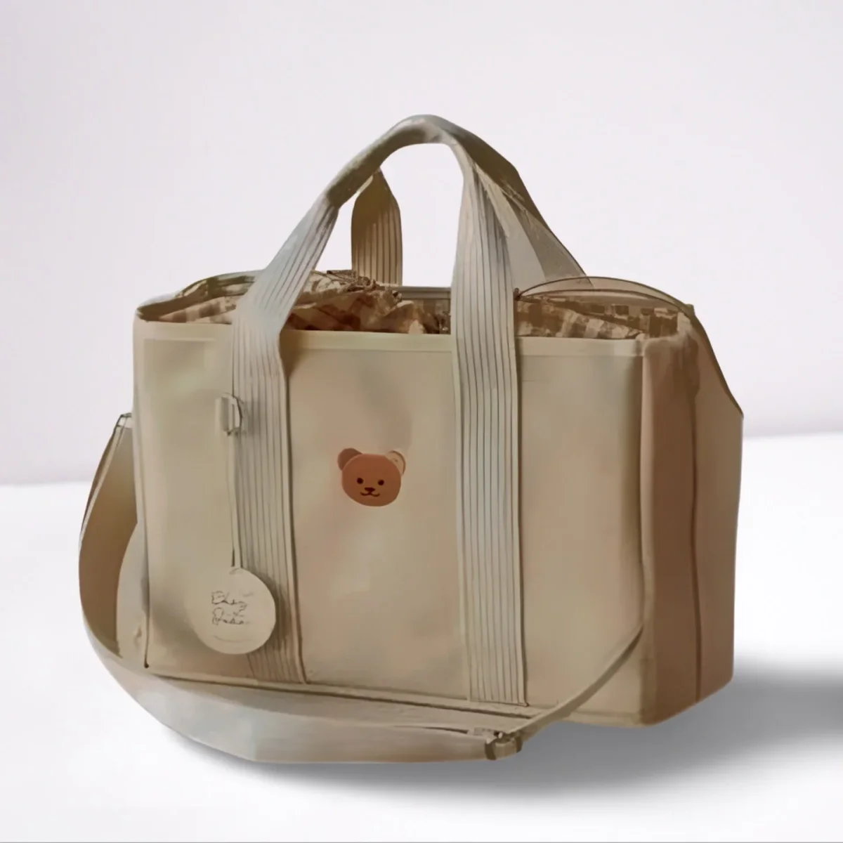 Sac beige nomade pratique Boutique Bébé Ligne Soins Jouets Articles Maison
