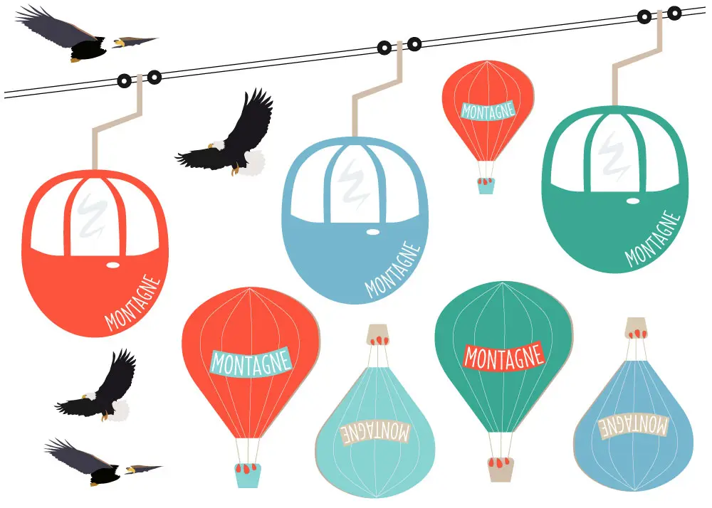 Sticker ciel montagne Boutique Bébé Ligne Soins Jouets Articles Maison