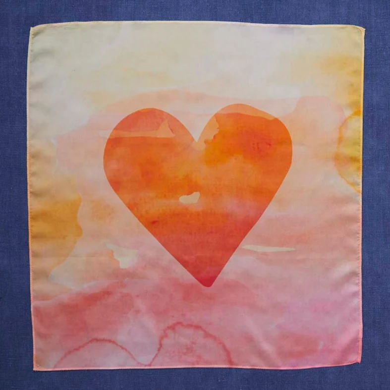 Silk Mini Soie Jeu Coeur Orange||Sarah' Silk Mini Playsilk Orange Heart Boutique Bébé Ligne Soins Jouets Articles Maison