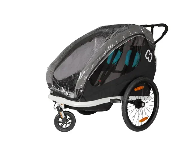 Housse de pluie pour remorque vélo Hamax - Rain Cover Traveller - Tout pour Créer des Expériences Mémorables en Extérieur CUBE Housse Imperméable pour Remorque Vélo Enfants Double CMPT - transparent