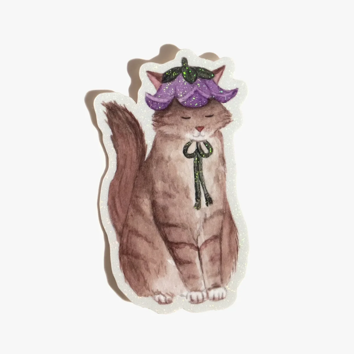 Sticker Pailleté Chat Lilas Organisation maison solutions rangement