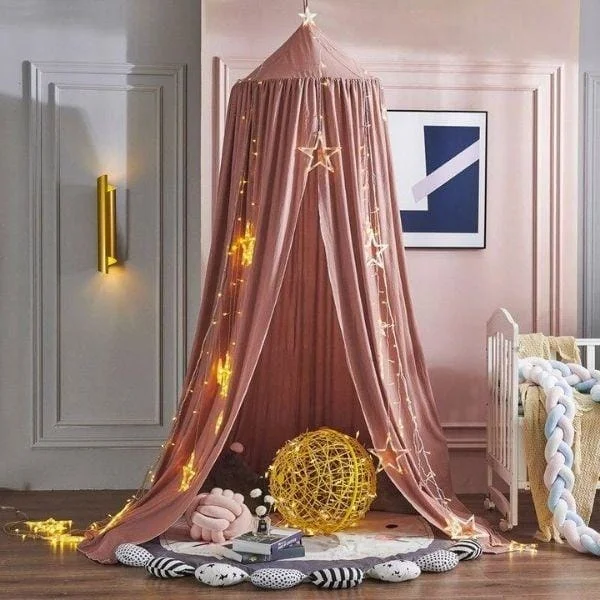 Ciel de lit rose - Boutique Maman & Bébé – Produits Essentiels au Quotidien Ciel de Lit Bébé Rose │ BarbeApapa™ – La cabane de bébé
