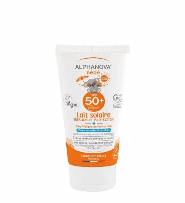ALPHANOVA LAIT Solaire SOLAIRE Bébé Certifiée Bio SPF 50+ Hypoallergénique 50G - Saldi Straordinari – Offerte Speciali Disponibili Adesso
