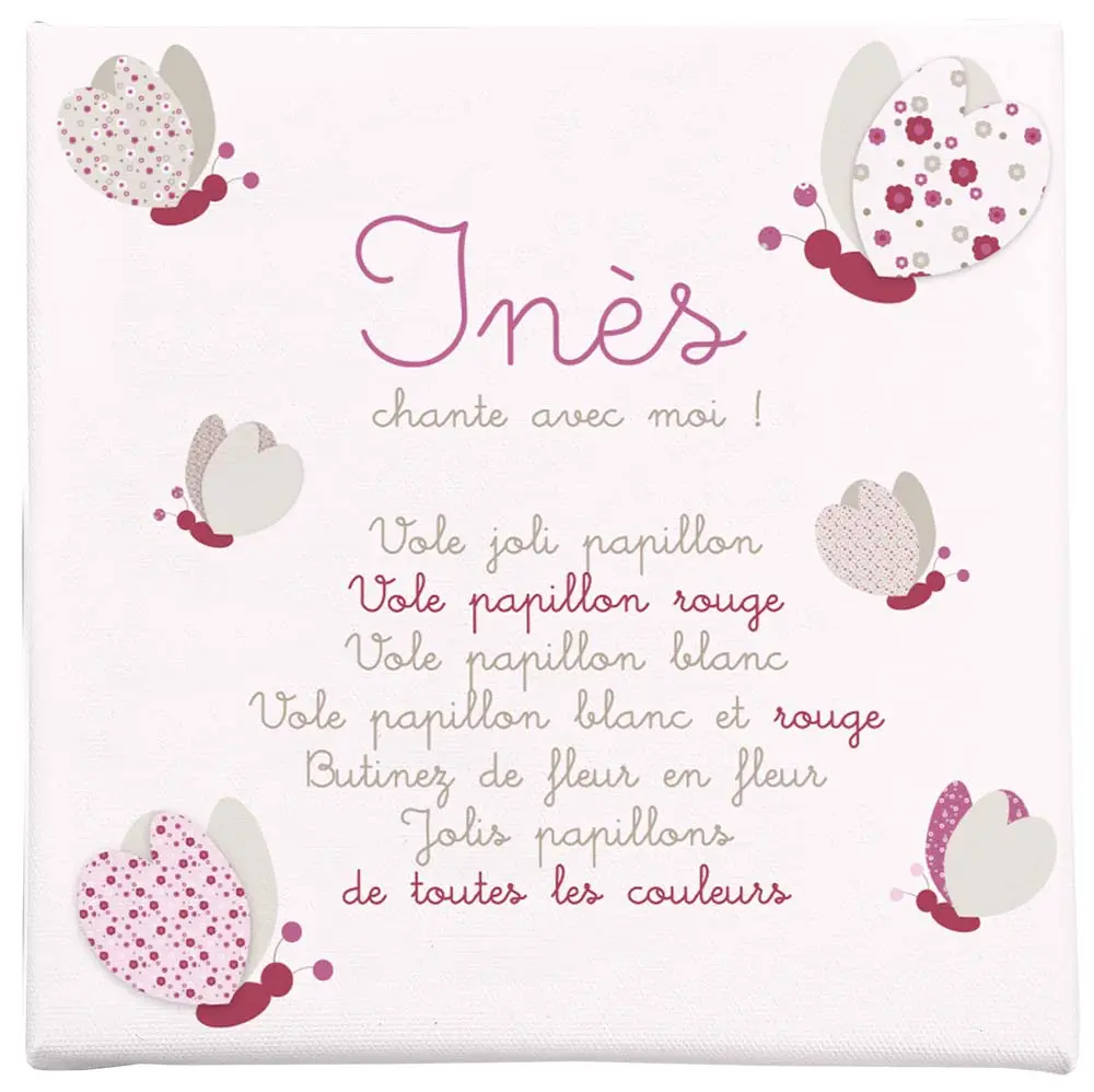 cadre comptine vole joli papillon Boutique Bébé Ligne Soins Jouets Articles Maison