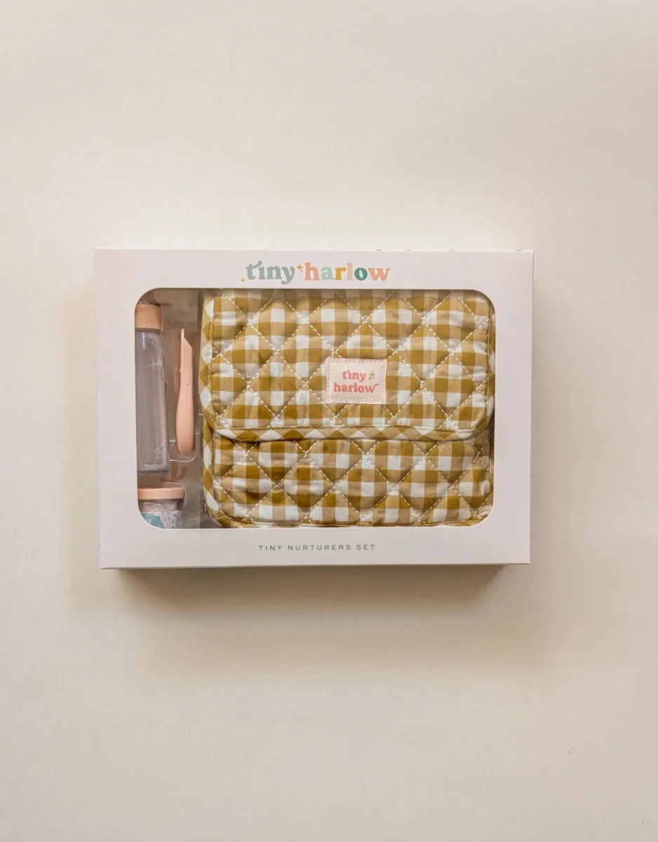 Ensemble départ Tiny Nurturers moutarde Harlow Boutique Maman Bébé Produits Essentiels Quotidien