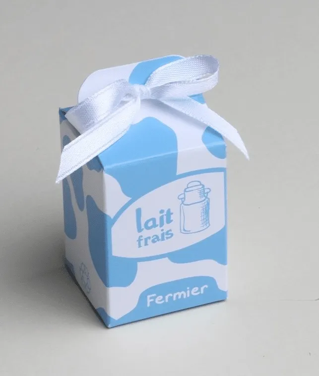 Contenant à dragées – Brique de lait Bleu – Lot de 10 - ​Boulangerie-Pâtisserie | Pain au Levain & Viennoiseries​ - {'count': 1, 'name': 'créations'}