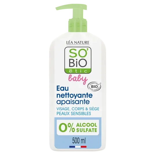 SOBIO Eau micellaire nettoyante doux baby 500 ml - E-shop mondial – Produits durables, modernes et accessibles partout Eau nettoyante apaisante SO'BiO étic® : Comparateur, Avis, Prix